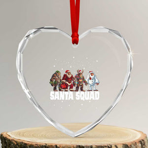Funny Xmas Bigfoot Heart Crystal Glass Ornament Santa Squad Sasquatch Cosplay Elf Santa Snowman TS11 Transparent Glass 3'' Heart Print Your Wear