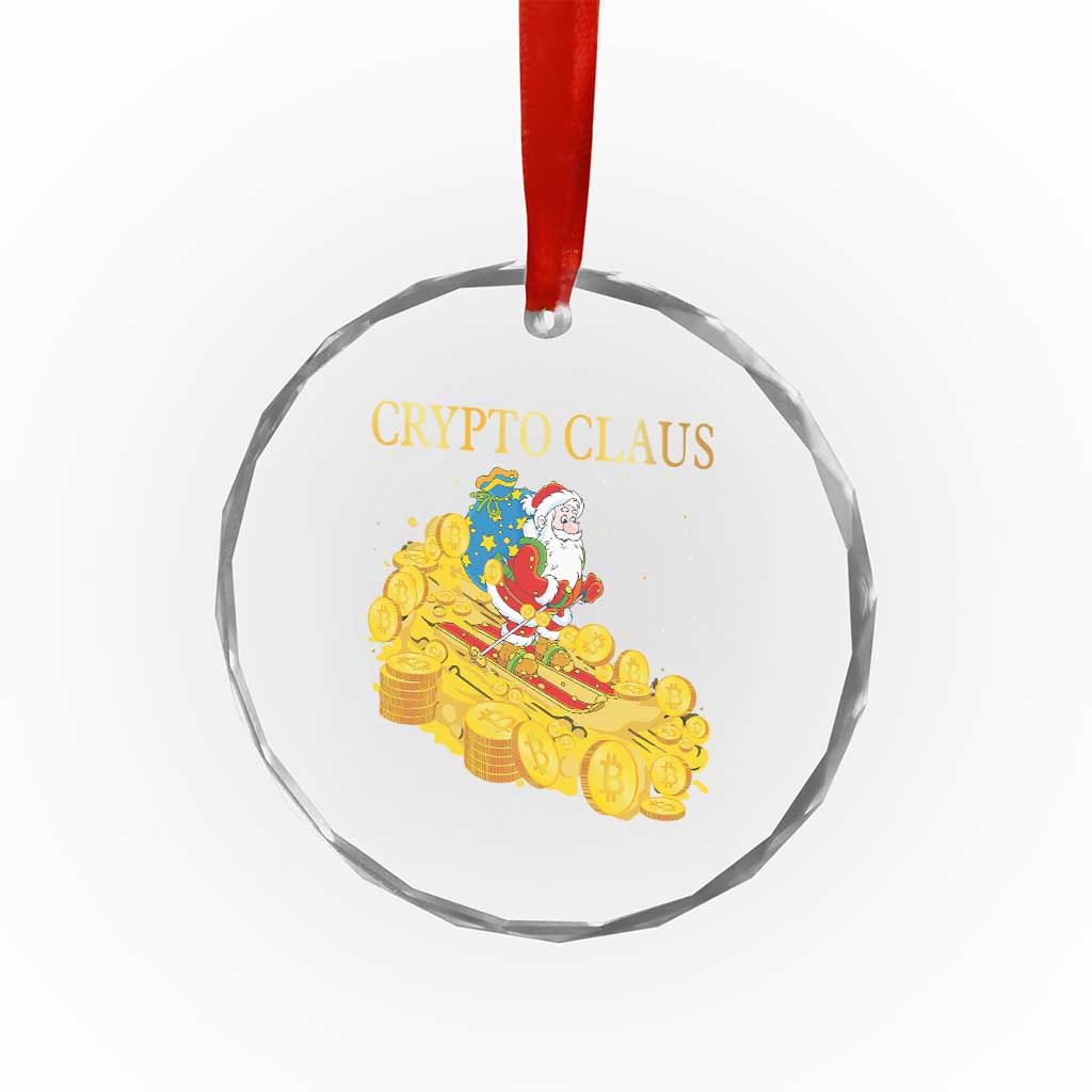 Funny Xmas Bitcoin Crypto Claus Crystal Glass Ornament TS09 Print Your Wear