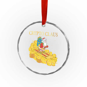 Funny Xmas Bitcoin Crypto Claus Crystal Glass Ornament TS09 Print Your Wear
