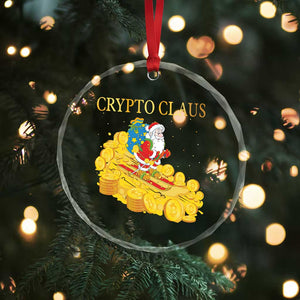 Funny Xmas Bitcoin Crypto Claus Crystal Glass Ornament TS09 Print Your Wear