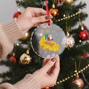 Funny Xmas Bitcoin Crypto Claus Crystal Glass Ornament TS09 Print Your Wear