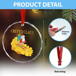 Funny Xmas Bitcoin Crypto Claus Crystal Glass Ornament TS09 Print Your Wear