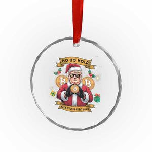 Funny Xmas Bitcoin Crystal Glass Ornament Ho Ho Hold Merry Crypto Santa Trump TS09 Print Your Wear