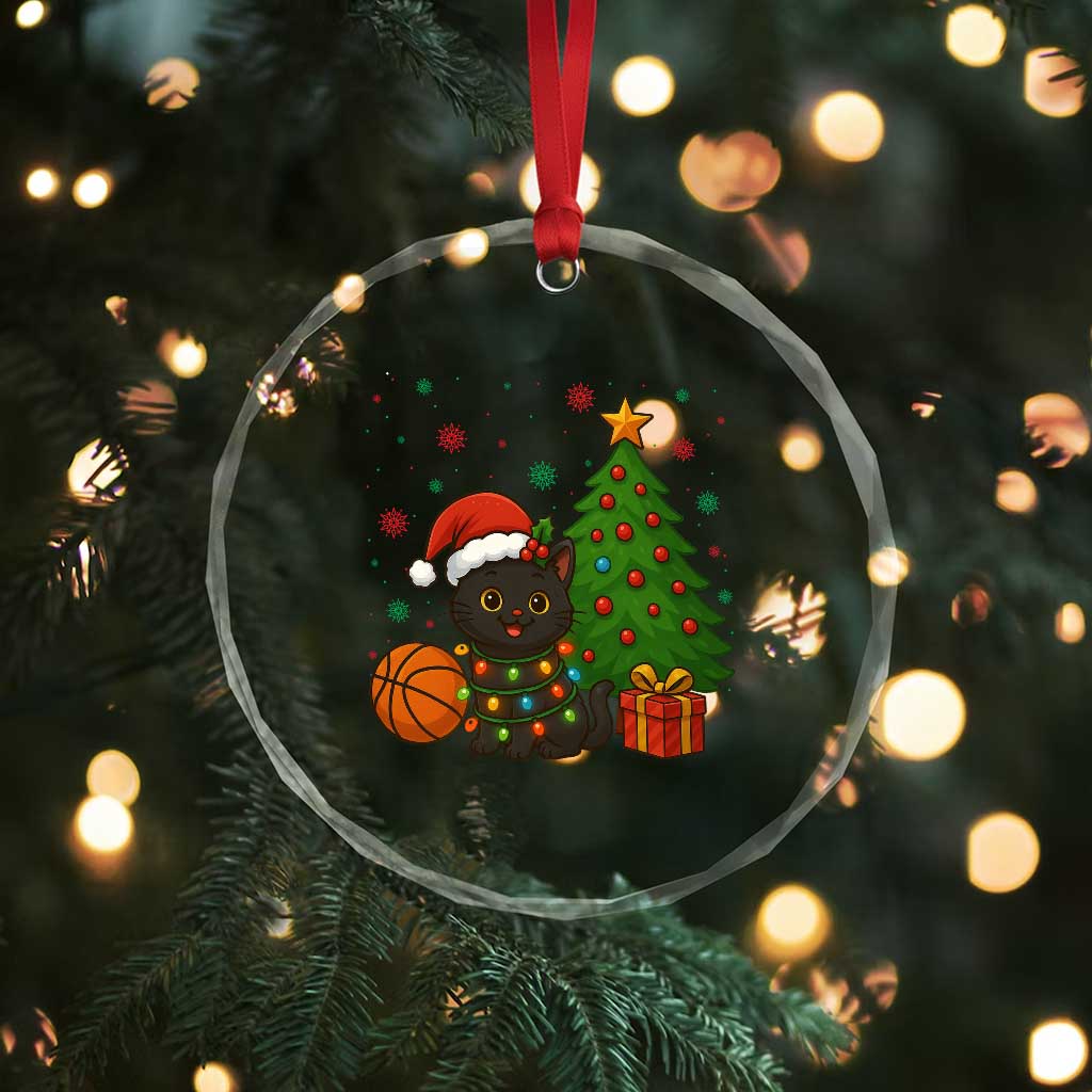 Funny Xmas Black Cat Crystal Glass Ornament Gift For Cat Lover TS12 Print Your Wear
