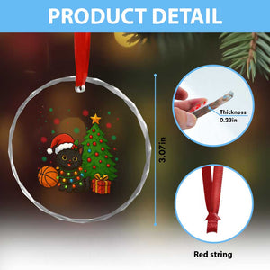 Funny Xmas Black Cat Crystal Glass Ornament Gift For Cat Lover TS12 Print Your Wear