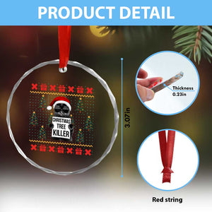 Funny Xmas Black Cat Crystal Glass Ornament Xmas Tree Killer Santa Kitten TS12 Print Your Wear