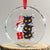 Funny Xmas Black Cat Triple Ho Crystal Glass Ornament TS11 Transparent Glass 3'' Circle Print Your Wear