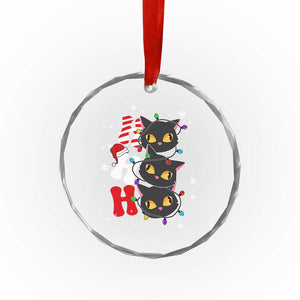 Funny Xmas Black Cat Triple Ho Crystal Glass Ornament TS11 Print Your Wear