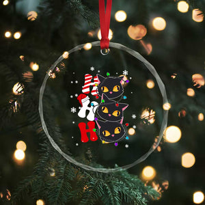 Funny Xmas Black Cat Triple Ho Crystal Glass Ornament TS11 Print Your Wear