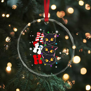 Funny Xmas Black Cat Triple Ho Crystal Glass Ornament TS11 Print Your Wear
