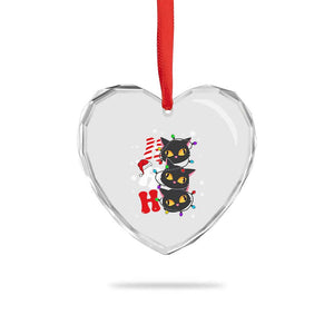 Funny Xmas Black Cat Triple Ho Heart Crystal Glass Ornament TS11 Print Your Wear