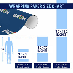 Funny Xmas Bruh Wrapping Paper Roll Candy Cane Santa Hat Festive Xmas Matching TS02 Print Your Wear