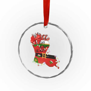 Funny Xmas Cajun Crystal Glass Ornament Triple Heaux Santa Louisiana Map Crawfish TS11 Print Your Wear