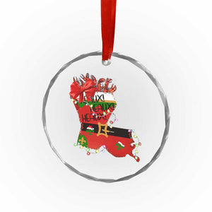 Funny Xmas Cajun Crystal Glass Ornament Triple Heaux Santa Louisiana Map Crawfish TS11 Print Your Wear
