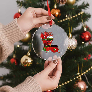 Funny Xmas Cajun Crystal Glass Ornament Triple Heaux Santa Louisiana Map Crawfish TS11 Print Your Wear