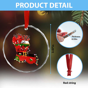 Funny Xmas Cajun Crystal Glass Ornament Triple Heaux Santa Louisiana Map Crawfish TS11 Print Your Wear