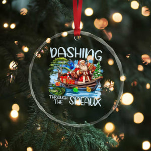 Funny Xmas Cajun Louisiana Crystal Glass Ornament Dashing Through The Sneaux Santa Alligator TS11 Print Your Wear