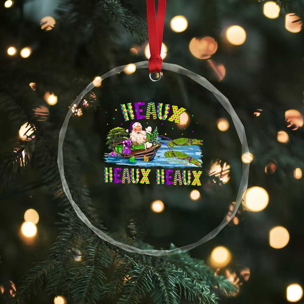 Funny Xmas Cajun Louisiana Crystal Glass Ornament Heaux Heaux Heaux Santa Alligator TS11 Print Your Wear