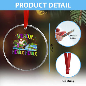 Funny Xmas Cajun Louisiana Crystal Glass Ornament Heaux Heaux Heaux Santa Alligator TS11 Print Your Wear