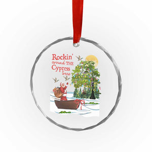 Funny Xmas Cajun Louisiana Crystal Glass Ornament Rockin' Around The Cypress Trees Santa Alligator TS11 Print Your Wear