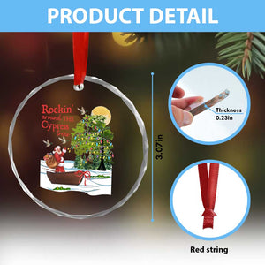 Funny Xmas Cajun Louisiana Crystal Glass Ornament Rockin' Around The Cypress Trees Santa Alligator TS11 Print Your Wear