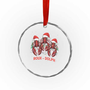 Funny Xmas Cajun Louisiana Crystal Glass Ornament Roux-Dolph Crawfish Reindeers Santa Hat TS11 Print Your Wear