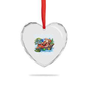 Funny Xmas Cajun Louisiana Heart Crystal Glass Ornament Dashing Through The Sneaux Santa Alligator TS11 Print Your Wear