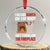 Funny Xmas Cat Crystal Glass Ornament Cat Turned On The Fireplace TS09 Transparent Glass 3'' Circle Print Your Wear