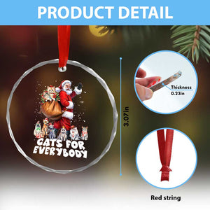 Funny Xmas Cat Crystal Glass Ornament Cats For Everybody Xmas Santa Pet TS11 Print Your Wear