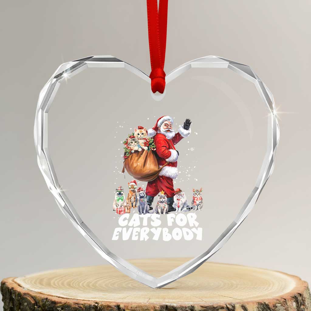 Funny Xmas Cat Heart Crystal Glass Ornament Cats For Everybody Xmas Santa Pet TS11 Transparent Glass 3'' Heart Print Your Wear