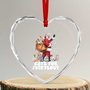 Funny Xmas Cat Heart Crystal Glass Ornament Cats For Everybody Xmas Santa Pet TS11 Transparent Glass 3'' Heart Print Your Wear