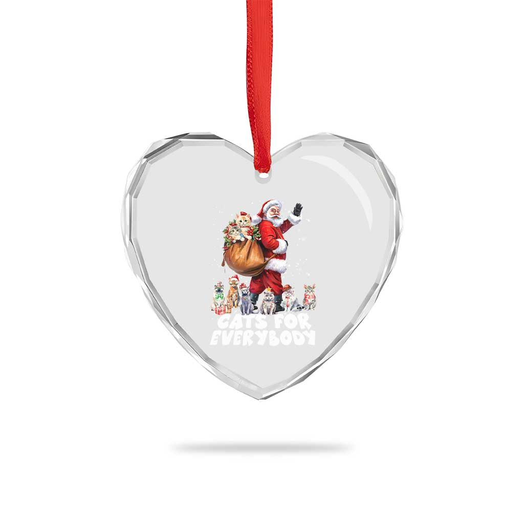 Funny Xmas Cat Heart Crystal Glass Ornament Cats For Everybody Xmas Santa Pet TS11 Print Your Wear