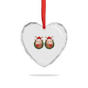 Funny Xmas Chest Joke Heart Crystal Glass Ornament Stop Staring At My Reindeers Merry Titmas Boobs TS02 Print Your Wear