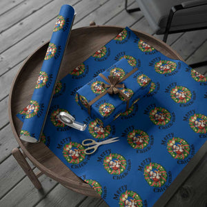 Funny Xmas Chicken Lovers Wrapping Paper Roll Merry Chickmas Santa Gift TS12 Blue Print Your Wear