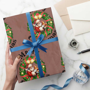 Funny Xmas Chicken Lovers Wrapping Paper Roll Merry Chickmas Santa Gift TS12 Mocha Print Your Wear