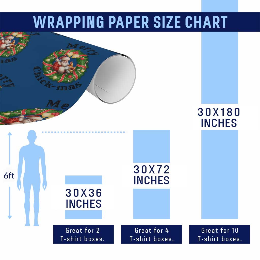 Funny Xmas Chicken Lovers Wrapping Paper Roll Merry Chickmas Santa Gift TS12 Print Your Wear
