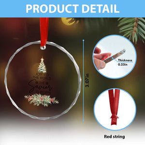 Funny Xmas Christian Faith Crystal Glass Ornament Joy To The World The Savior Is Born Xmas Tree TS11 Print Your Wear