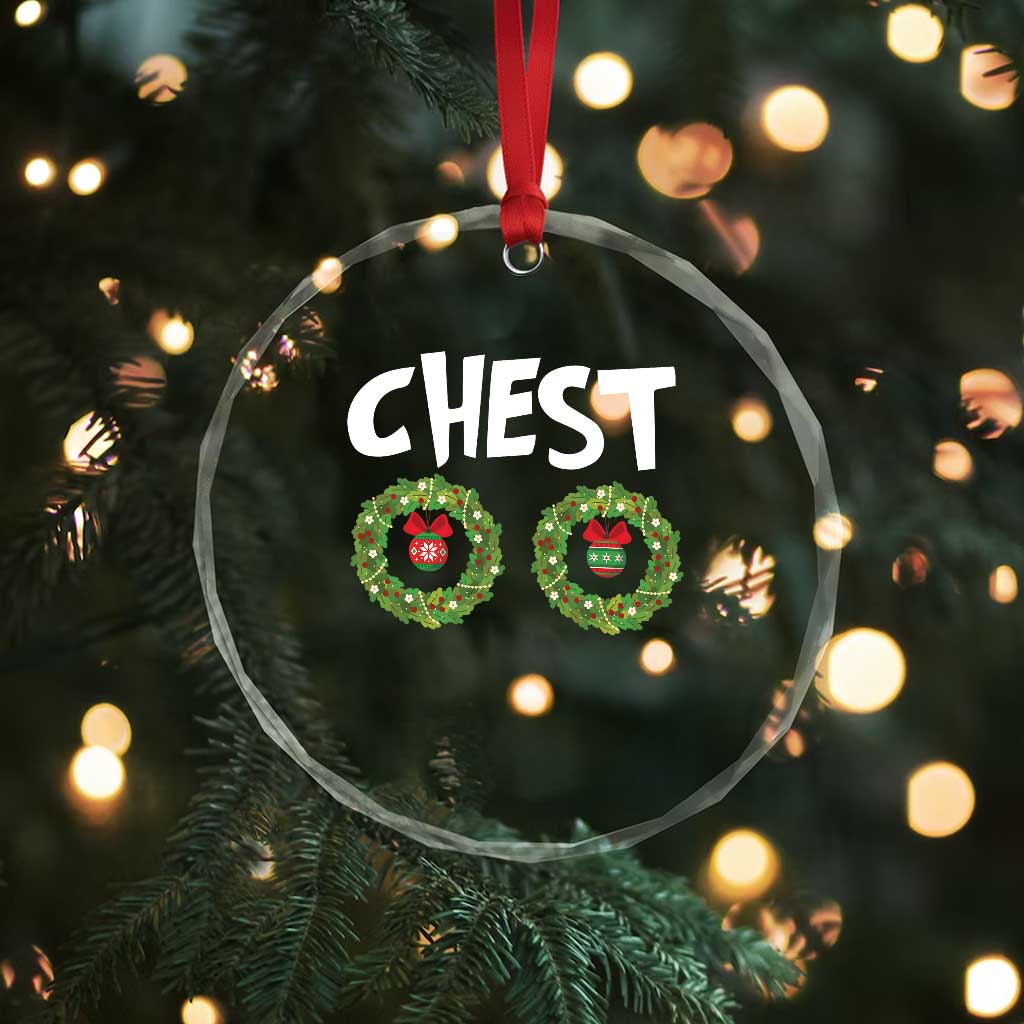 Funny Xmas Couple Crystal Glass Ornament Chest Nuts Bauble Xmas Wreath TS11 Print Your Wear
