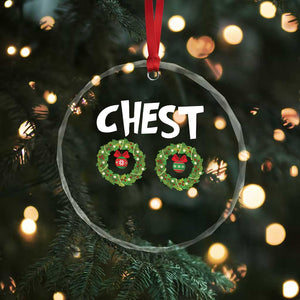 Funny Xmas Couple Crystal Glass Ornament Chest Nuts Bauble Xmas Wreath TS11 Print Your Wear