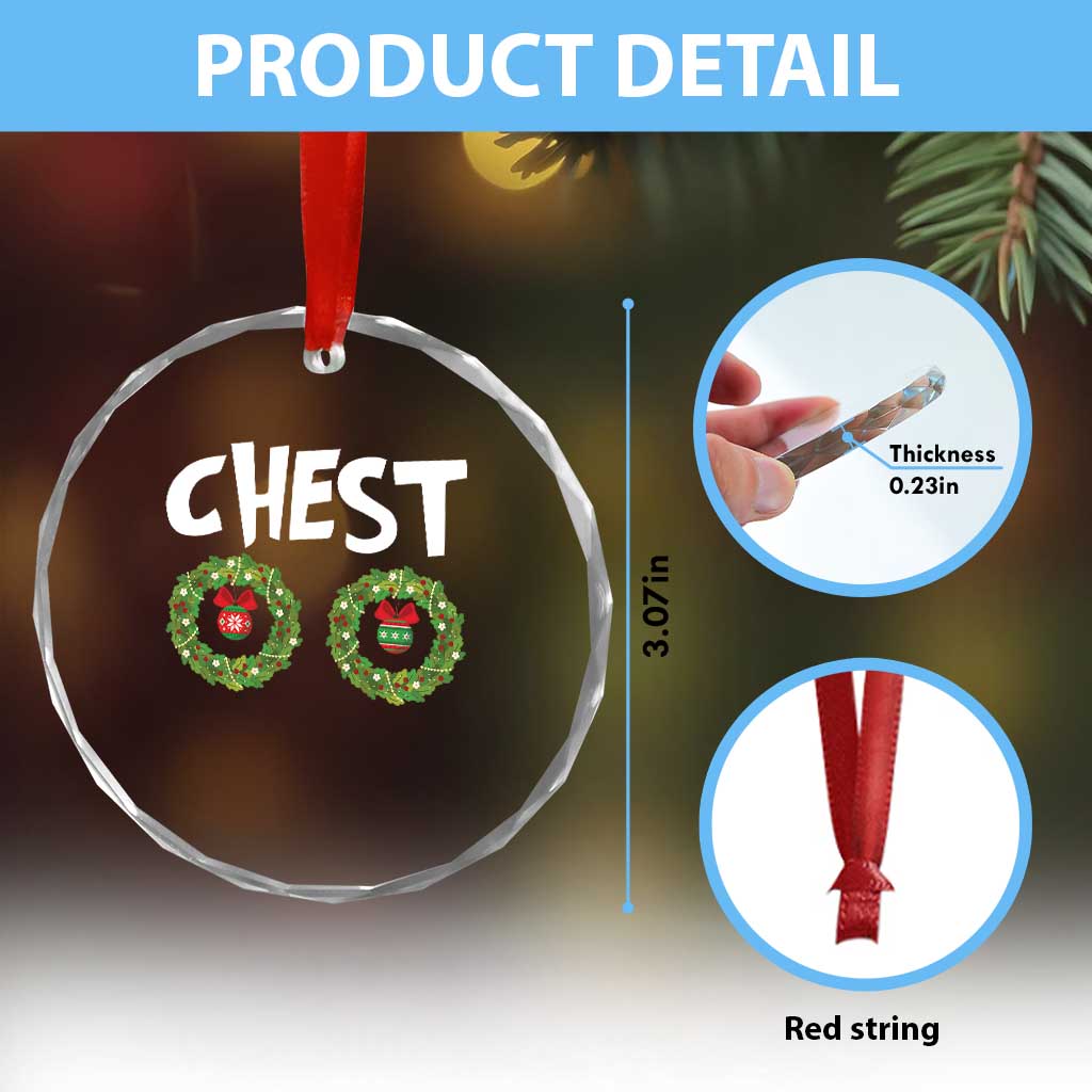 Funny Xmas Couple Crystal Glass Ornament Chest Nuts Bauble Xmas Wreath TS11 Print Your Wear