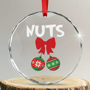 Funny Xmas Couple Crystal Glass Ornament Chest Nuts Baubles TS11 Transparent Glass 3'' Circle Print Your Wear