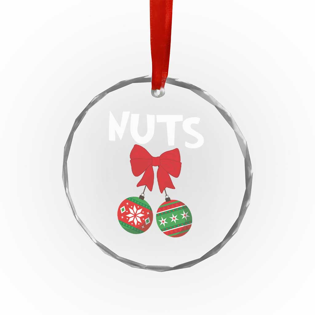 Funny Xmas Couple Crystal Glass Ornament Chest Nuts Baubles TS11 Print Your Wear