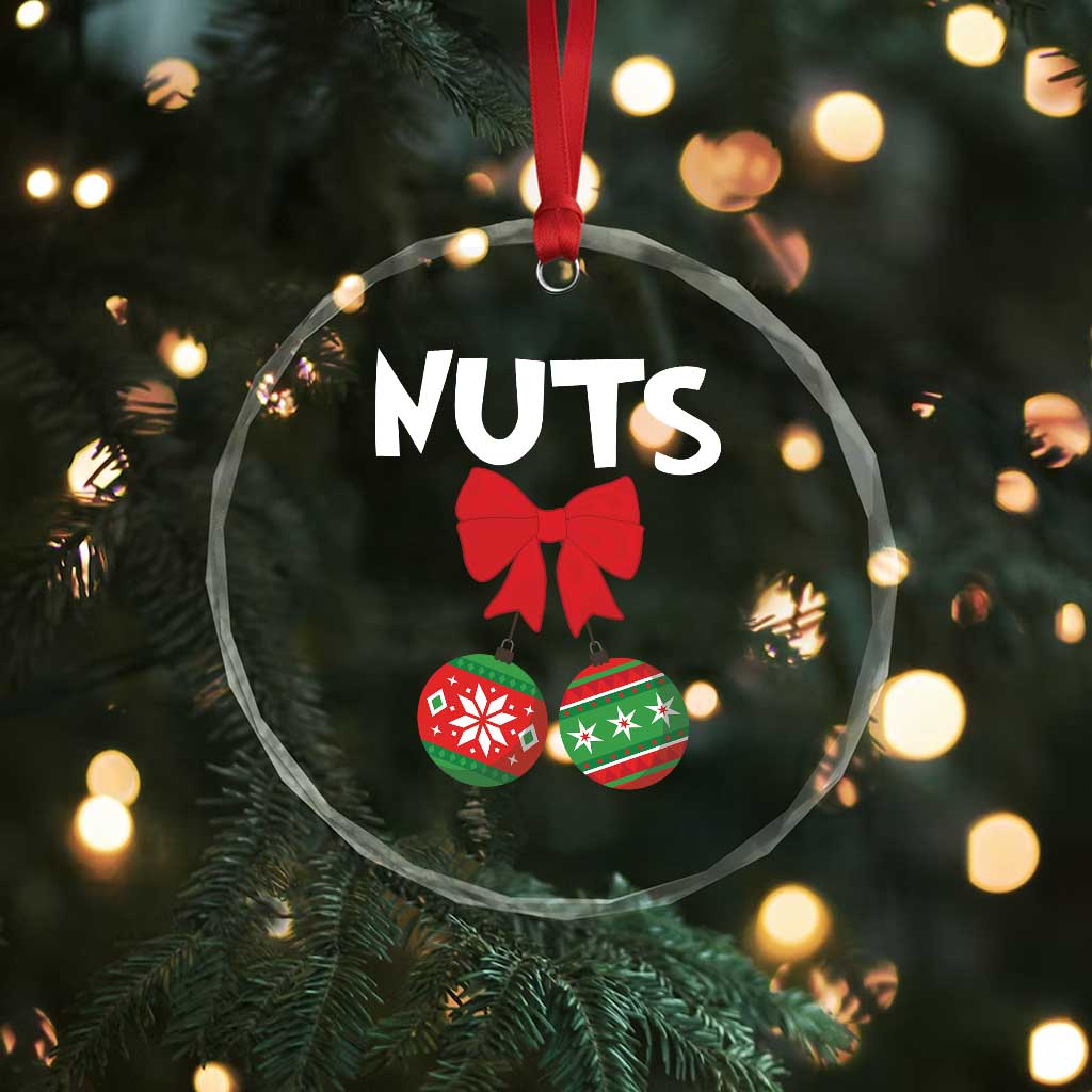 Funny Xmas Couple Crystal Glass Ornament Chest Nuts Baubles TS11 Print Your Wear