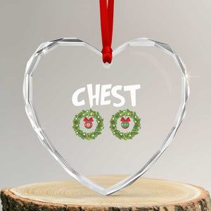 Funny Xmas Couple Heart Crystal Glass Ornament Chest Nuts Bauble Xmas Wreath TS11 Transparent Glass 3'' Heart Print Your Wear