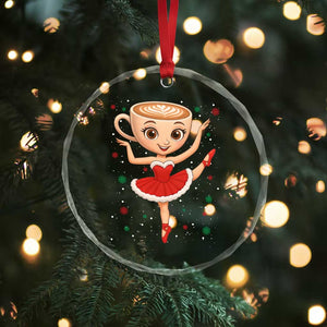Funny Xmas Crystal Glass Ornament Ballerina Cappuccino Brainrot Meme Gift TS12 Print Your Wear