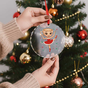 Funny Xmas Crystal Glass Ornament Ballerina Cappuccino Brainrot Meme Gift TS12 Print Your Wear