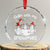Funny Xmas Crystal Glass Ornament Chillin With My Snowmies Funny Snowman Friendship TS09 Transparent Glass 3'' Circle Print Your Wear