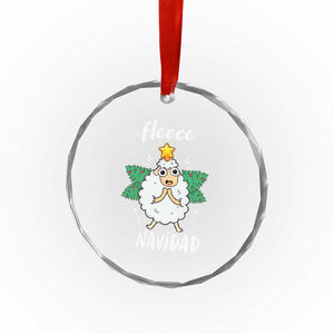 Funny Xmas Crystal Glass Ornament Fleece Navidad Cute Sheep Christmas Tree TS09 Print Your Wear