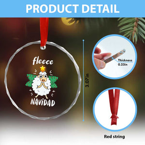 Funny Xmas Crystal Glass Ornament Fleece Navidad Cute Sheep Christmas Tree TS09 Print Your Wear