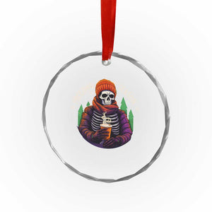 Funny Xmas Crystal Glass Ornament Freezing Season Skeleton Chillin' Hot Cocoa TS09 Print Your Wear